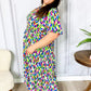 All For You Navy Multicolor Abstract Print Smocked Waist Maxi Dress