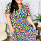 All For You Navy Multicolor Abstract Print Smocked Waist Maxi Dress