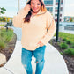 The Perfect Day Oatmeal Notched Neck Contrast Stitch Knit Hoodie