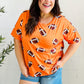 Game Day Orange Football Print Knit Top