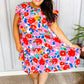 Love Found Pink Floral Smocked Ruffle Sleeve Tiered Dress