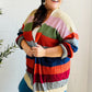 Weekend Ready Multicolor Striped Slouchy Open Cardigan