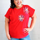 Light Me Up Red Sequin Firework Dolman Top