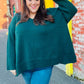 Casual Chic Hunter Green Oversized V Neck Rib Knit Sweater