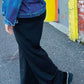 Weekend Ready Black Scuba Knit Drawstring Wide Leg Pants