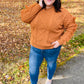 Joyful Days Rust Cable Knit Tassel Fringe Sweater