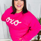 Love In the Air Fuchsia "Xoxo" Embroidered Sweater