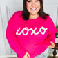 Love In the Air Fuchsia "Xoxo" Embroidered Sweater