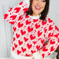 True Hearts Ivory & Red Heart Oversized Sweater