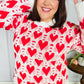 True Hearts Ivory & Red Heart Oversized Sweater