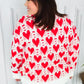 True Hearts Ivory & Red Heart Oversized Sweater