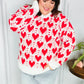 True Hearts Ivory & Red Heart Oversized Sweater