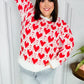 True Hearts Ivory & Red Heart Oversized Sweater