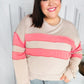 Rally Day Taupe & Coral Game Day Stripe Outseam Terry Top