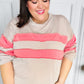 Rally Day Taupe & Coral Game Day Stripe Outseam Terry Top