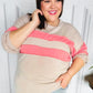 Rally Day Taupe & Coral Game Day Stripe Outseam Terry Top