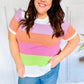 Get Started Lavender & Orange Stripe Jacquard Sweater Top