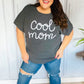 Take A Bow Charcoal "Cool Mom" Embroidery Pop-Up Rib Dolman Top