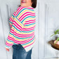 Bold & Sassy Fuchsia Multi Stripe Pullover Sweater