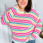 Bold & Sassy Fuchsia Multi Stripe Pullover Sweater