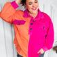 Feeling Bold Orange & Fuchsia Color Block Button Down Top