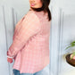 Get To It Pink Plaid Double Breasted Collar Lapel Blazer