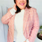 Get To It Pink Plaid Double Breasted Collar Lapel Blazer