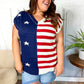 Stars & Stripes Americana V Neck Dolman Sweater Top