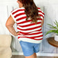 Stars & Stripes Americana V Neck Dolman Sweater Top