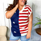 Stars & Stripes Americana V Neck Dolman Sweater Top