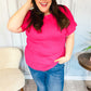 Be Your Best Fuchsia Cable Knit Dolman Short Sleeve Sweater Top