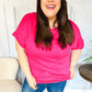 Be Your Best Fuchsia Cable Knit Dolman Short Sleeve Sweater Top