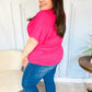 Be Your Best Fuchsia Cable Knit Dolman Short Sleeve Sweater Top