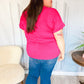 Be Your Best Fuchsia Cable Knit Dolman Short Sleeve Sweater Top