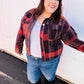 City Streets Burgundy & Rust Plaid Studded Cropped Jacket