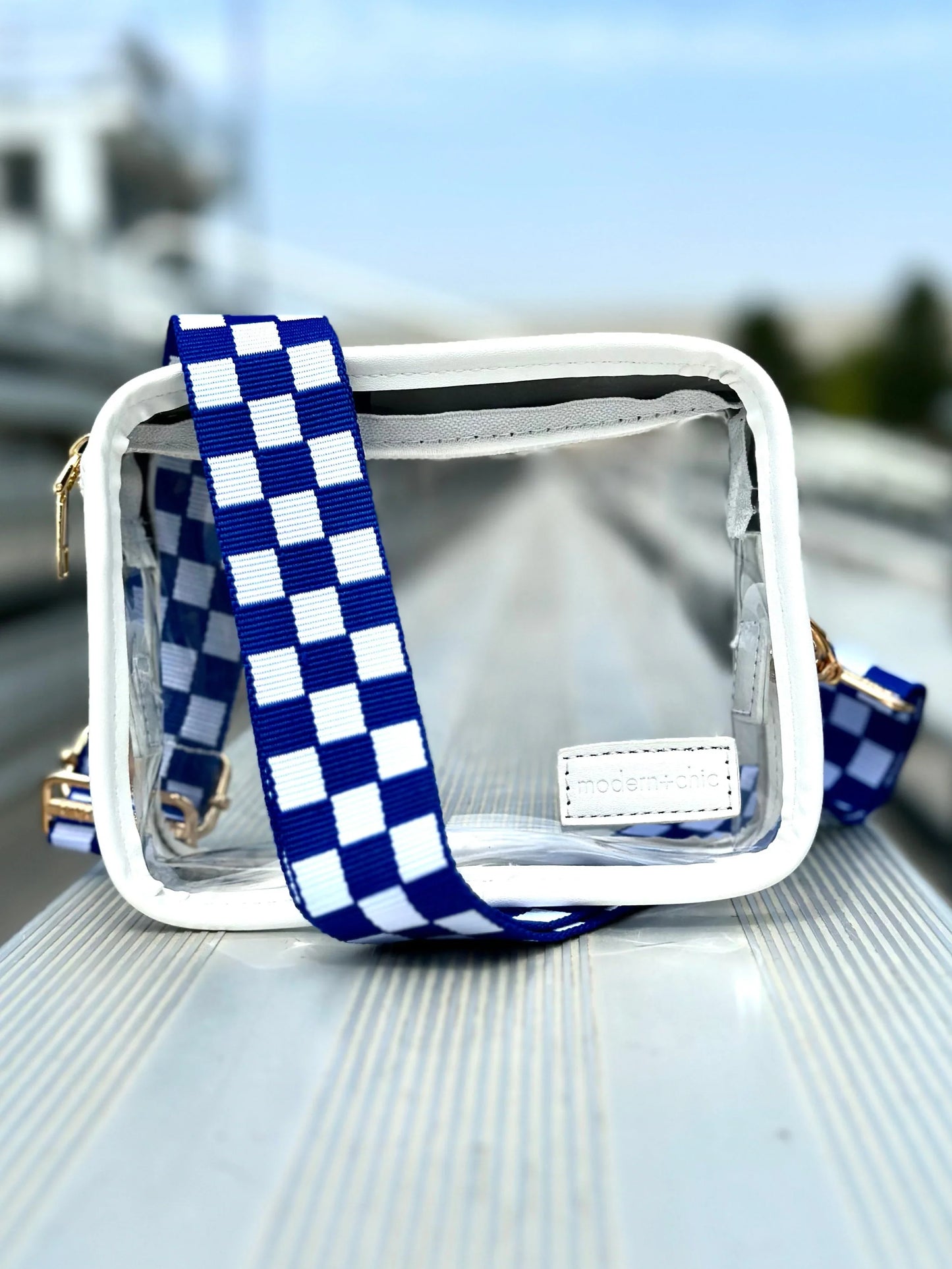 Lizzie Checkered Adjustable Bag Strap