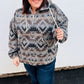 Call For You Grey Aztec Half Zip High Neck Hoodie