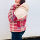 Tried & True Oatmeal & Garnet Plaid Half Zip Puffer Hoodie