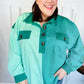 On The Way Up Mint Color Block Button Down Pullover