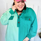 On The Way Up Mint Color Block Button Down Pullover