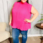 Sweet New Days Fuchsia Smocked Neck Pleated Sleeveless Top