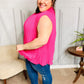 Sweet New Days Fuchsia Smocked Neck Pleated Sleeveless Top