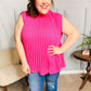 Sweet New Days Fuchsia Smocked Neck Pleated Sleeveless Top