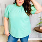 Follow Me Mint Frill Mock Neck Woven Top