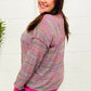 Bring Joy Magenta Multicolor Textured Waffle Knit Sweater