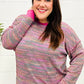 Bring Joy Magenta Multicolor Textured Waffle Knit Sweater