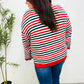 Christmas Red & Green Striped Oversized Knit Sweater