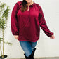 Holiday Vibes Burgundy Frill Detail Tie Neck Satin Top