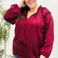 Holiday Vibes Burgundy Frill Detail Tie Neck Satin Top