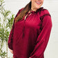 Holiday Vibes Burgundy Frill Detail Tie Neck Satin Top